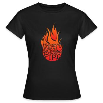 Heiliges Feuer Red Version - Frauen T-Shirt - Schwarz - Vorne - AI Model Female 172 dark (172cm)