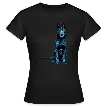 German shepherd - Women's T-Shirt - black - Front - AI Model Female 172 dark (172cm)