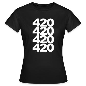 420 Weed Shirt Cannabis Ganja Cadeau - T-shirt Femme - noir - Devant - AI Model Female 172 dark (172cm)