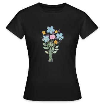 Les bouquets de fleurs - T-shirt Femme - noir - Devant - AI Model Female 172 dark (172cm)