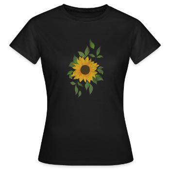 Sonnenblume - Frauen T-Shirt - Schwarz - Vorne - AI Model Female 172 dark (172cm)