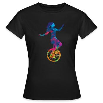 Monocycle cadeau monocyclisme monocycliste Rétro - T-shirt Femme - noir - Devant - AI Model Female 172 dark (172cm)