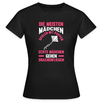 Drachenfliegen Mädchen - Frauen T-Shirt - Schwarz - Vorne - AI Model Female 172 dark (172cm)