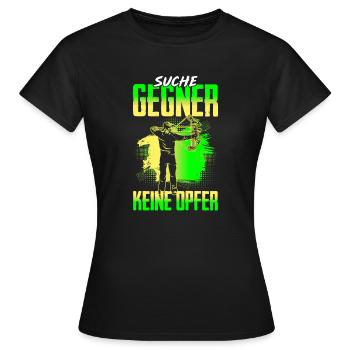 Bogenschütze Suche Gegner Keine Opfer - Frauen T-Shirt - Schwarz - Vorne - AI Model Female 172 dark (172cm)