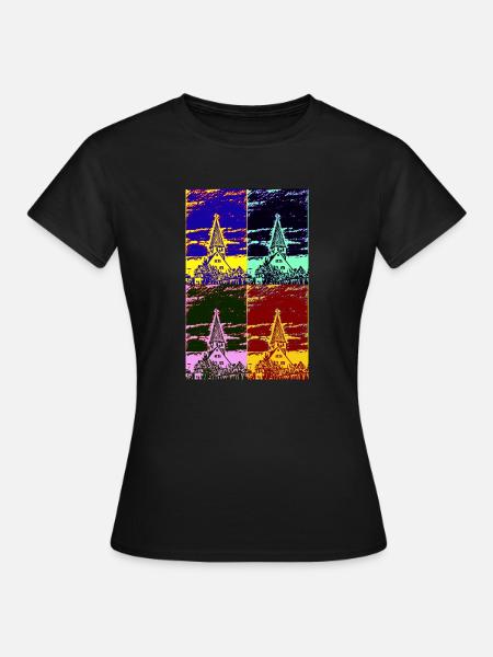 Die Kirche im Dorf - Frauen T-Shirt - Schwarz