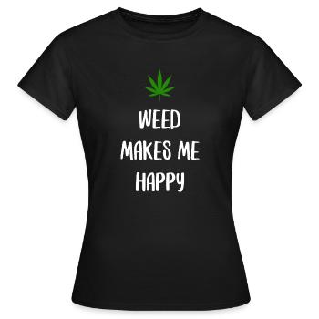 weed macht mich glücklich Cannabis Marihuana - Frauen T-Shirt - Schwarz - Vorne - AI Model Female 172 dark (172cm)