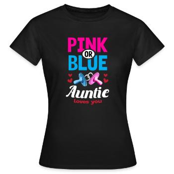 La tante rose ou bleue vous aime le genre révèle la fête - T-shirt Femme - noir - Devant - AI Model Female 172 dark (172cm)