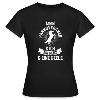 Pferd Reitsport Reiten Pferdesport Hannoveraner - Frauen T-Shirt - Schwarz - Vorne - AI Model Female 172 dark (172cm)