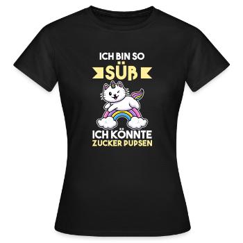 Deine Fürze stinken aber Ich liebe Dich - Frauen T-Shirt - Schwarz - Vorne - AI Model Female 172 dark (172cm)