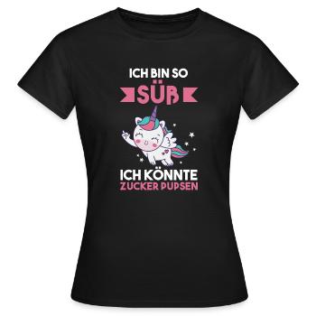Deine Fürze stinken aber Ich liebe Dich - Frauen T-Shirt - Schwarz - Vorne - AI Model Female 172 dark (172cm)