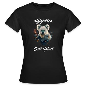 Koala offizielles Schlafshirt - Frauen T-Shirt - Schwarz - Vorne - AI Model Female 172 dark (172cm)