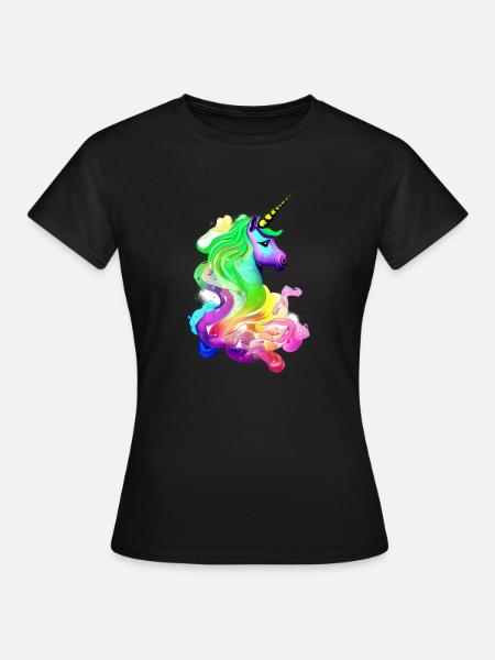 Einhorn Fabeltier Mädchen Einhörner Unicorn - Frauen T-Shirt - Schwarz