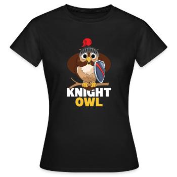 Knight Owl Nocturnal Ornithologist Bird Lover Owle - Women's T-Shirt - black - Front - AI Model Female 172 dark (172cm)