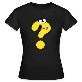 Point d’interrogation riant - T-shirt Femme - noir - Devant - AI Model Female 172 dark (172cm)