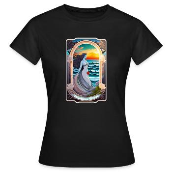 Surfen - Jugendstil - Frauen T-Shirt - Schwarz - Vorne - AI Model Female 172 dark (172cm)