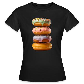 Saftige Donuts - Frauen T-Shirt - Schwarz - Vorne - AI Model Female 172 dark (172cm)