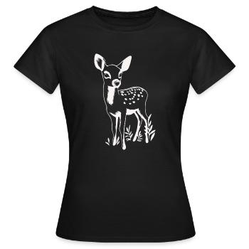 Rehkitz - Frauen T-Shirt - Schwarz - Vorne - AI Model Female 172 dark (172cm)