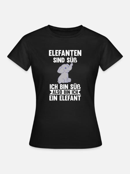 Elefant Elefanten - Frauen T-Shirt - Schwarz