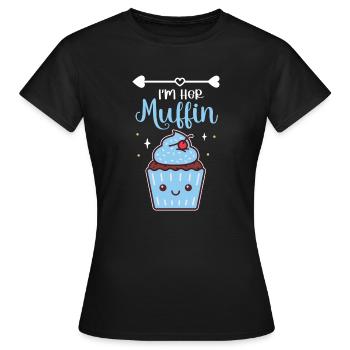 Je suis son muffin Baking Cute Cupcake Enthusiast passé - T-shirt Femme - noir - Devant - AI Model Female 172 dark (172cm)