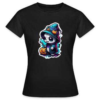 Halloween - Monster with Witch Hat - Women's T-Shirt - black - Front - AI Model Female 172 dark (172cm)