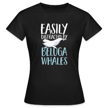 Weißwal Beluga Wal - Frauen T-Shirt - Schwarz - Vorne - AI Model Female 172 dark (172cm)