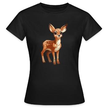 Rehkitz - Frauen T-Shirt - Schwarz - Vorne - AI Model Female 172 dark (172cm)