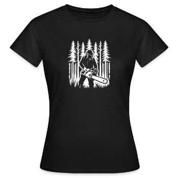Lumberjack at work - Women's T-Shirt - black - Front - AI Model Female 172 dark (172cm)