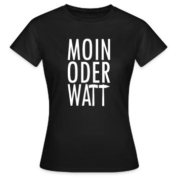 Moin oder Watt Ruhrpott - Frauen T-Shirt - Schwarz - Vorne - AI Model Female 172 dark (172cm)