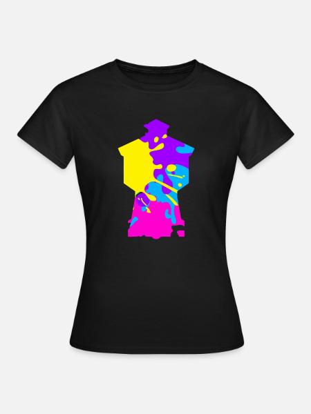 Wasserturm Langeoog bunt - Frauen T-Shirt - Schwarz