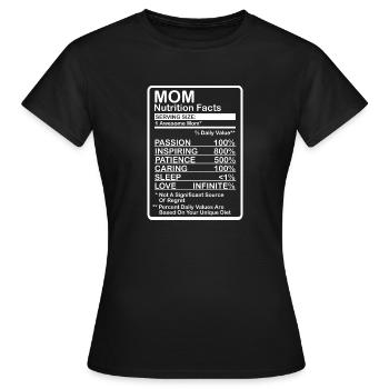 Valeurs nutritionnelles maternelles - T-shirt Femme - noir - Devant - AI Model Female 172 dark (172cm)
