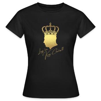 Britischer König Krönung Charles England Flagge - Frauen T-Shirt - Schwarz - Vorne - AI Model Female 172 dark (172cm)