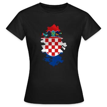 Kroatien Flagge Adria Zagreb Kroatische Fahne - Frauen T-Shirt - Schwarz - Vorne - AI Model Female 172 dark (172cm)