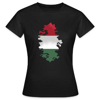 Hungary Flag Hungarian Flag Balaton Hungary - Women's T-Shirt - black - Front - AI Model Female 172 dark (172cm)