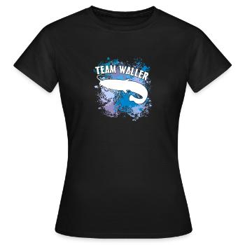 Poisson-chat Wels Waller sur des taches de couleur - T-shirt Femme - noir - Devant - AI Model Female 172 dark (172cm)