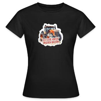 ich stehe hinter unseren bauern - Frauen T-Shirt - Schwarz - Vorne - AI Model Female 172 dark (172cm)