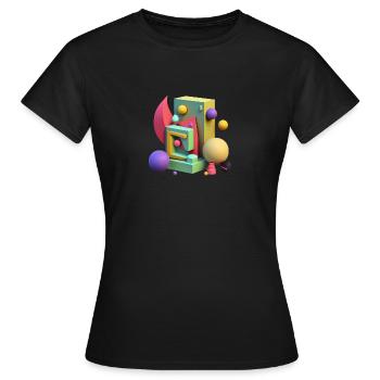 .3D - Women's T-Shirt - black - Front - AI Model Female 172 dark (172cm)