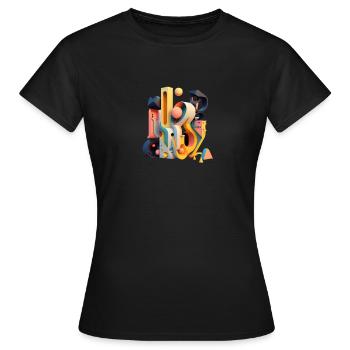 .3D - Women's T-Shirt - black - Front - AI Model Female 172 dark (172cm)