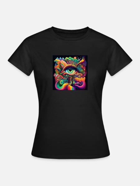 TRIPPY AUGE - Frauen T-Shirt - Schwarz