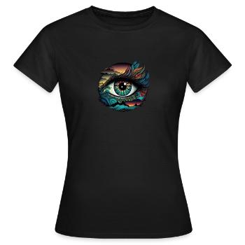 ŒIL TRIPPY - T-shirt Femme - noir - Devant - AI Model Female 172 dark (172cm)