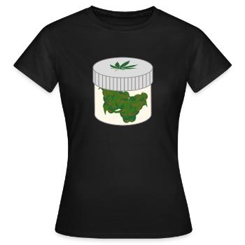 Cannabis Dose - Frauen T-Shirt - Schwarz - Vorne - AI Model Female 172 dark (172cm)