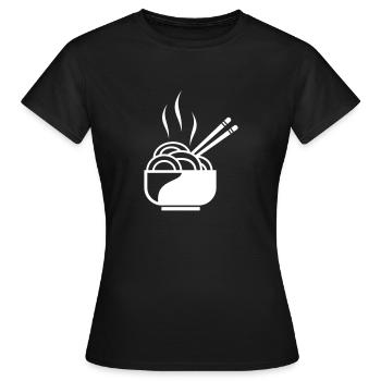 Pasta with chopsticks - Women's T-Shirt - black - Front - AI Model Female 172 dark (172cm)