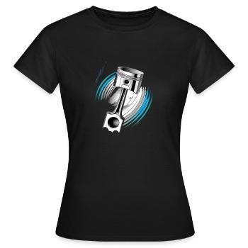 Piston force in action - Women's T-Shirt - black - Front - AI Model Female 172 dark (172cm)