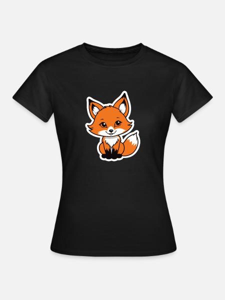 Fuchs Illustration - Frauen T-Shirt - Schwarz