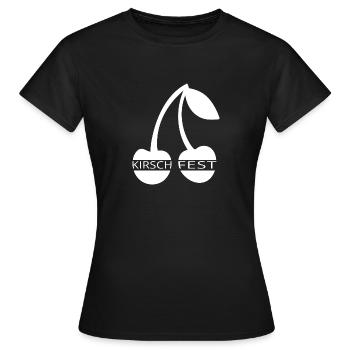 Kirschfest weiß Kirschen mit Schriftzug Kirschfest - Frauen T-Shirt - Schwarz - Vorne - AI Model Female 172 dark (172cm)