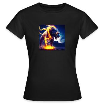 BrennenderTiger Desing - Frauen T-Shirt - Schwarz - Vorne - AI Model Female 172 dark (172cm)
