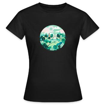 Hyde park London - Frauen T-Shirt - Schwarz - Vorne - AI Model Female 172 dark (172cm)