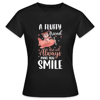 Teddybär Kuscheltier Spielzeug Schwanger - Frauen T-Shirt - Schwarz - Vorne - AI Model Female 172 dark (172cm)