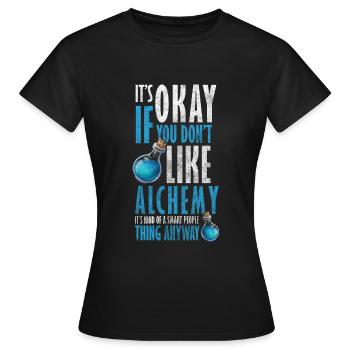 Recherche en laboratoire d’alchimie - T-shirt Femme - noir - Devant - AI Model Female 172 dark (172cm)