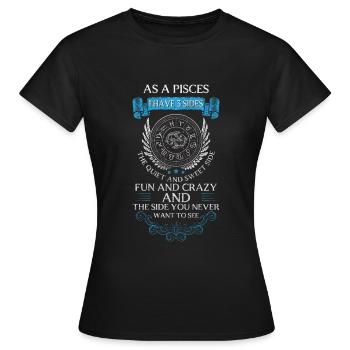Superstition de la constellation de l’eau des Poissons - T-shirt Femme - noir - Devant - AI Model Female 172 dark (172cm)