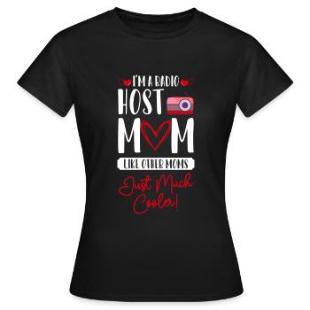 Présentateur, annonceur, conférencier de programme, émission - T-shirt Femme - noir - Devant - AI Model Female 172 dark (172cm)